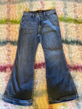 Express Blue High-Rise Flare Jeans